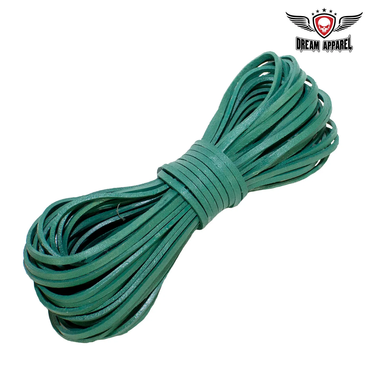 50 FT Leather Laces - Green