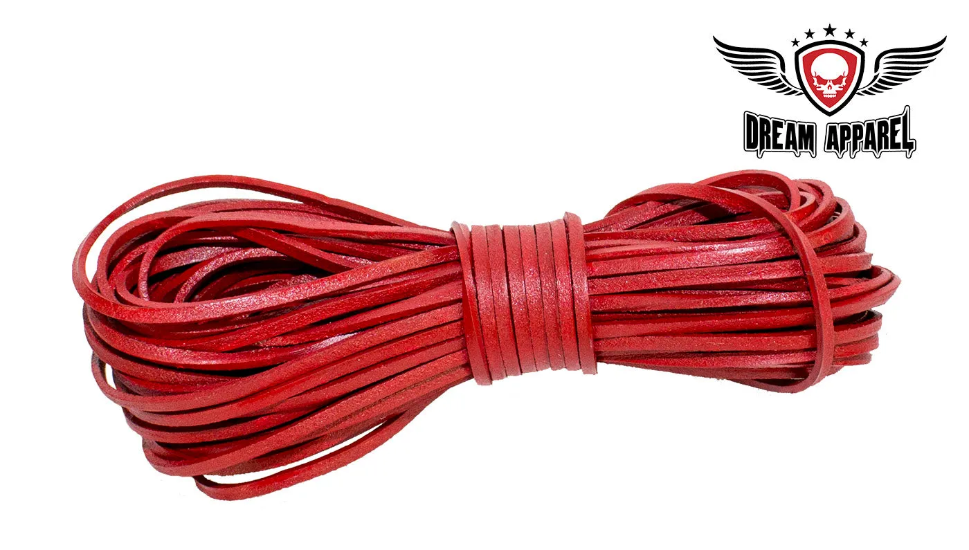 50 FT Leather Laces - Red