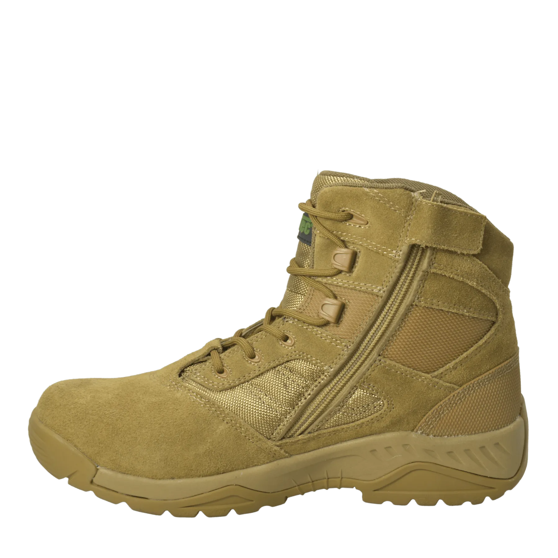 AdTec Men's 6" Suede Leather Side Zipper Tactical Boot Coyote