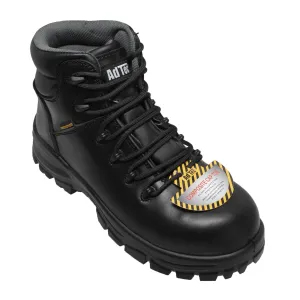 AdTec Women's 6" Waterproof Cap Toe Work Boot Black