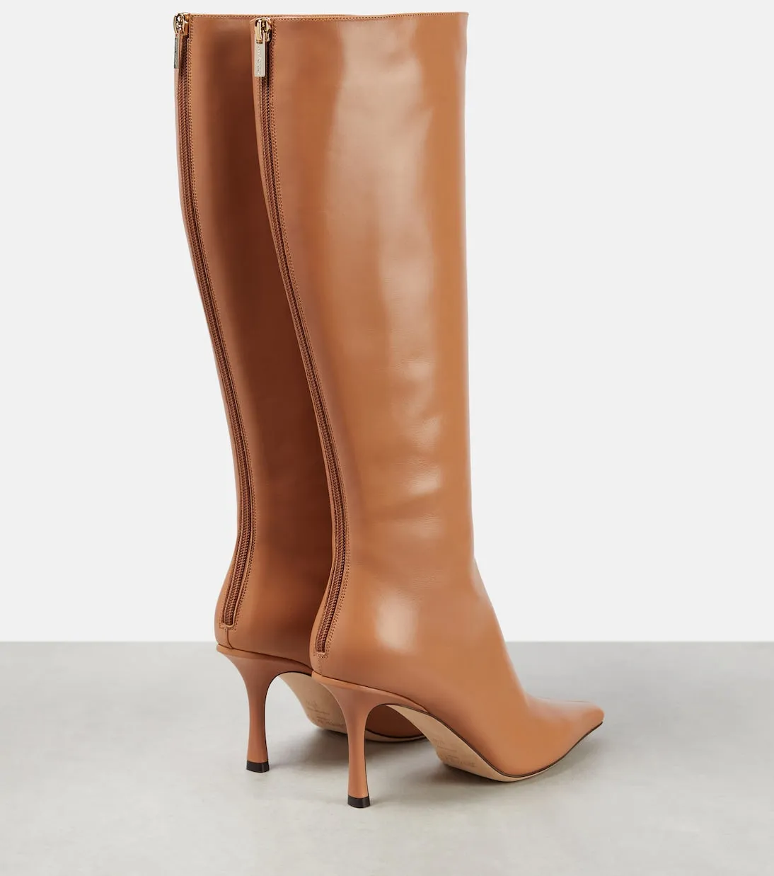 Agathe 85 Jimmy Choo leather boots, beige