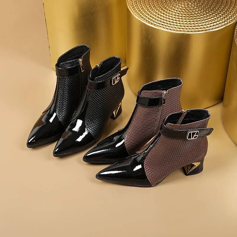 AlligatorLuxe Chic Zipper High Heel Boots