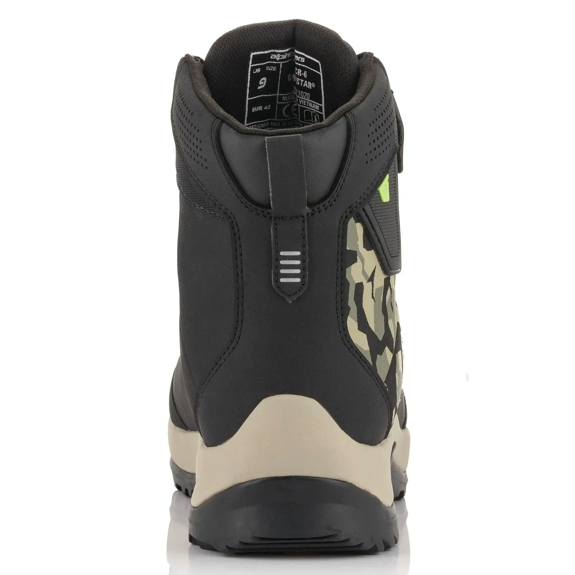 Alpinestars CR-6 Drystar Riding Shoes - Black/Gray Camo/Sand