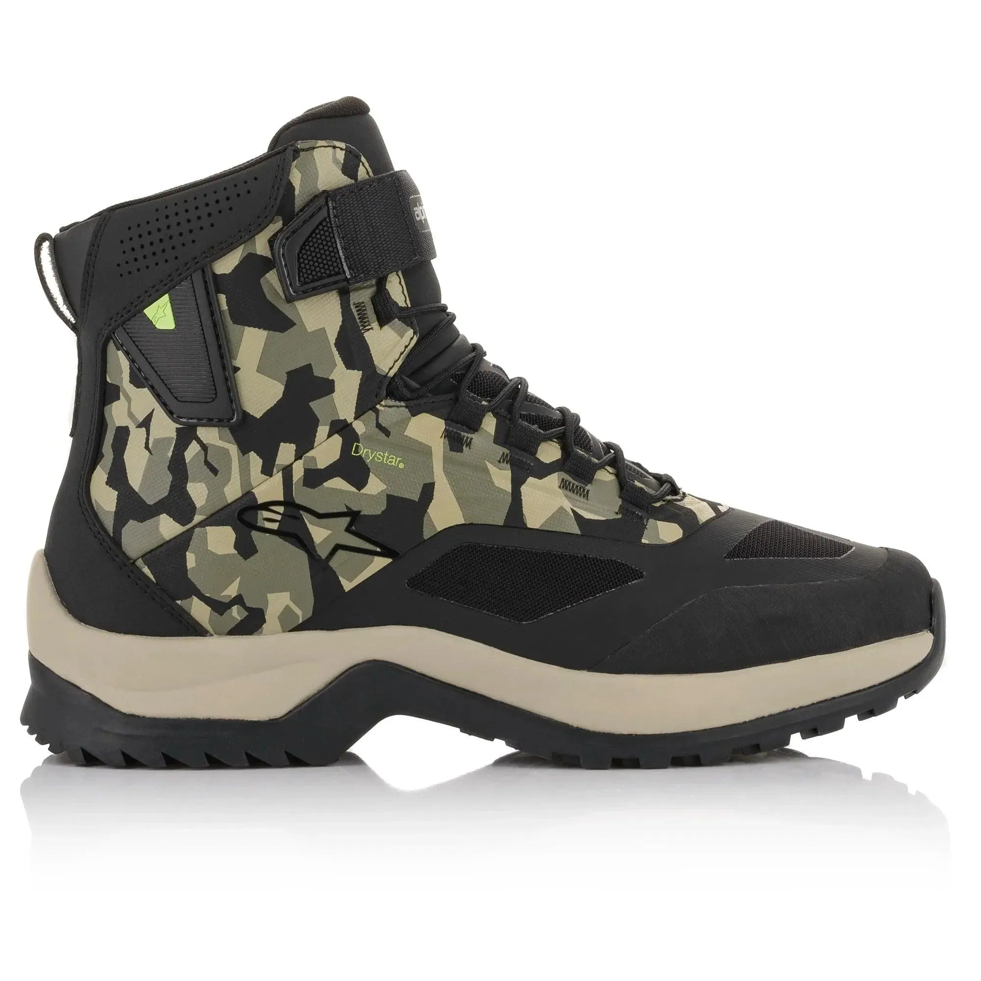 Alpinestars CR-6 Drystar Riding Shoes - Black/Gray Camo/Sand