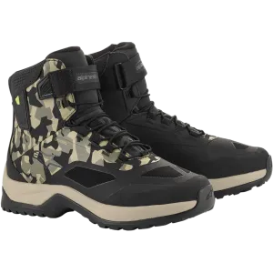 Alpinestars CR-6 Drystar Riding Shoes - Black/Gray Camo/Sand