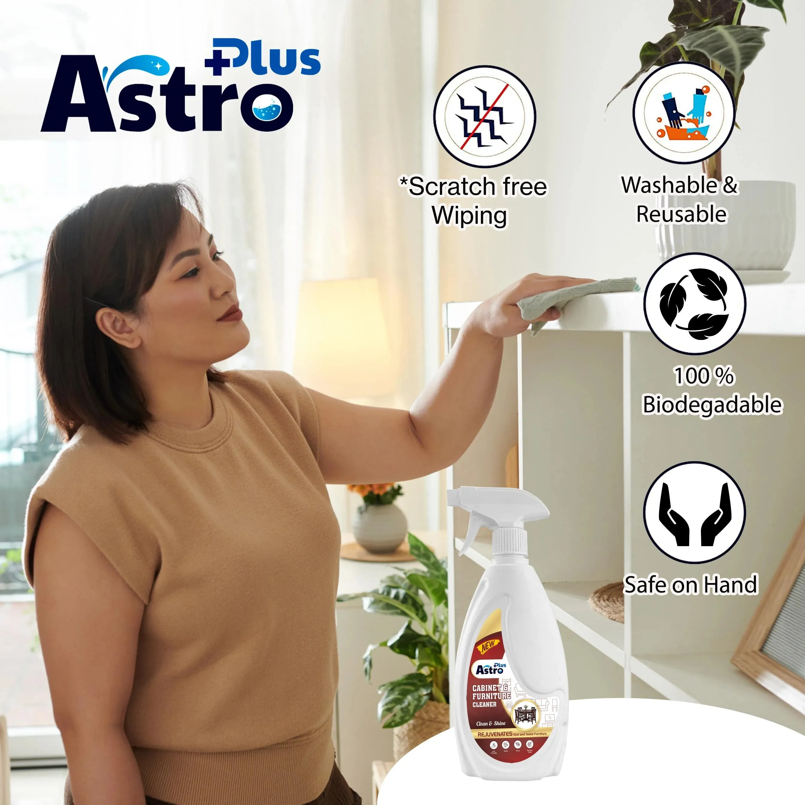 Astro Plus  Furniture Cleaner Liquid 500ml (Removes Stains And Restores Shine 500ml)