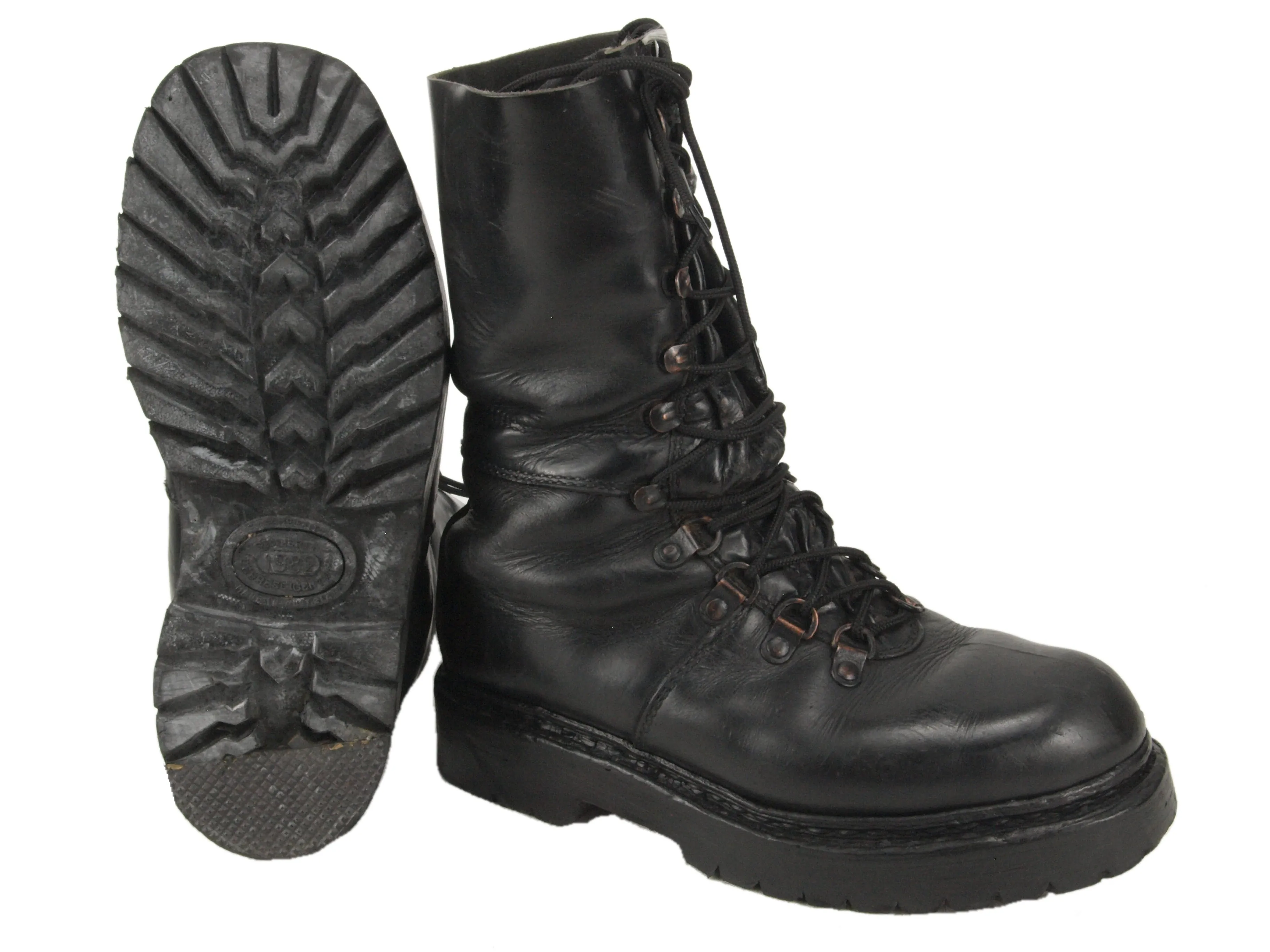 Austrian Army Leather Combat Boots - half-lined - Grade 1