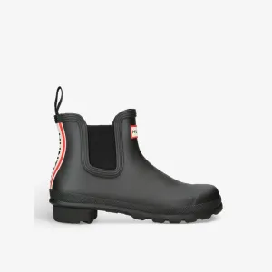 Authentic Chelsea Hunter Logo Rubber Boots, Black