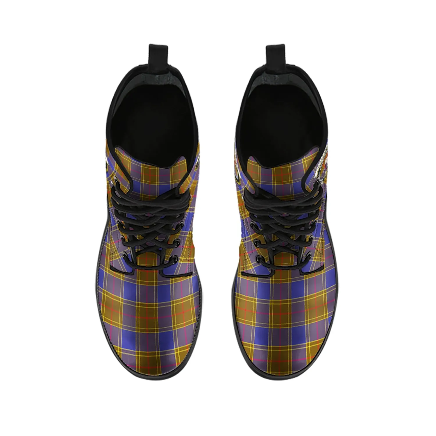 Balfour Tartan Leather Boots with Family Crest