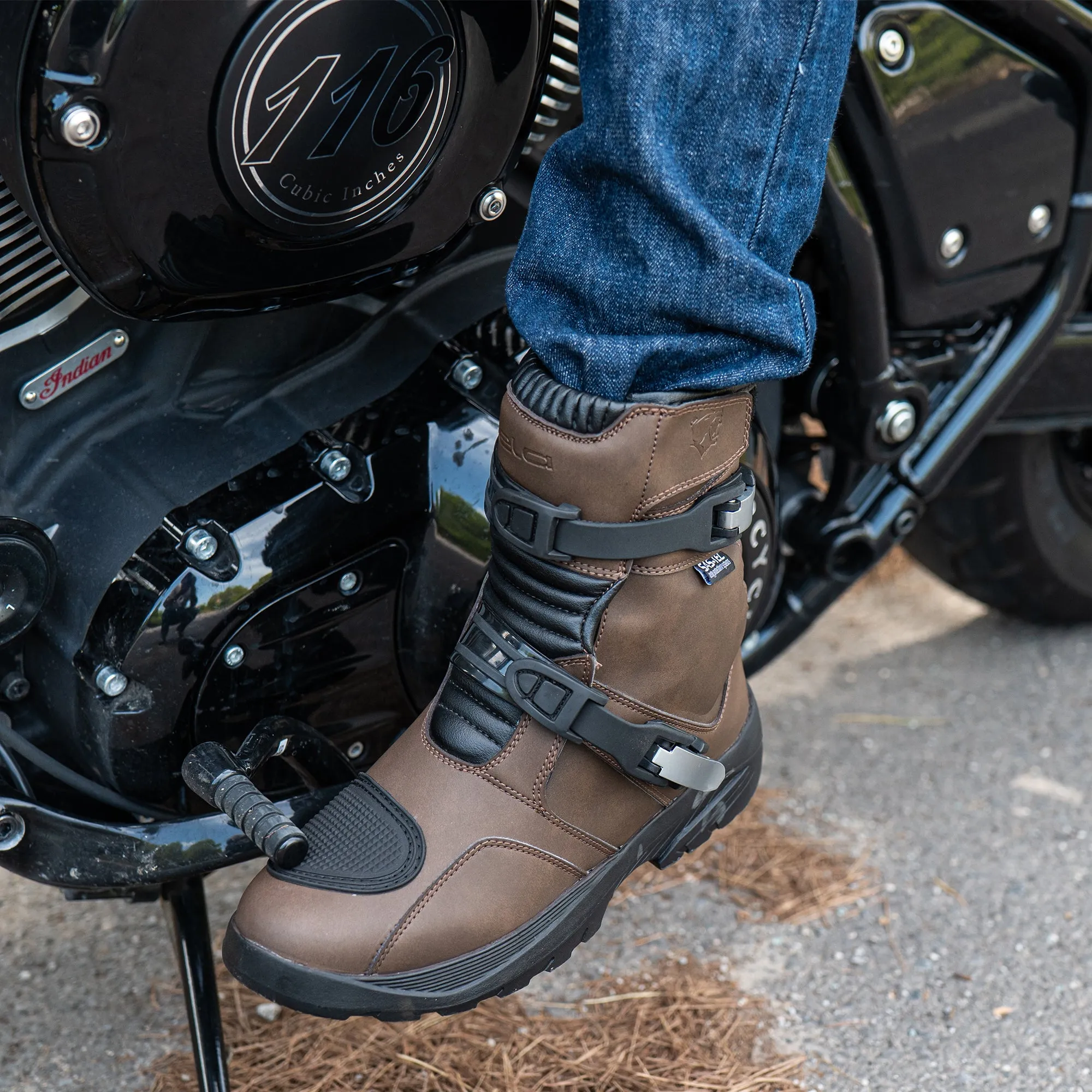 BELA Junior Short Touring Motorcycle Boot Brown