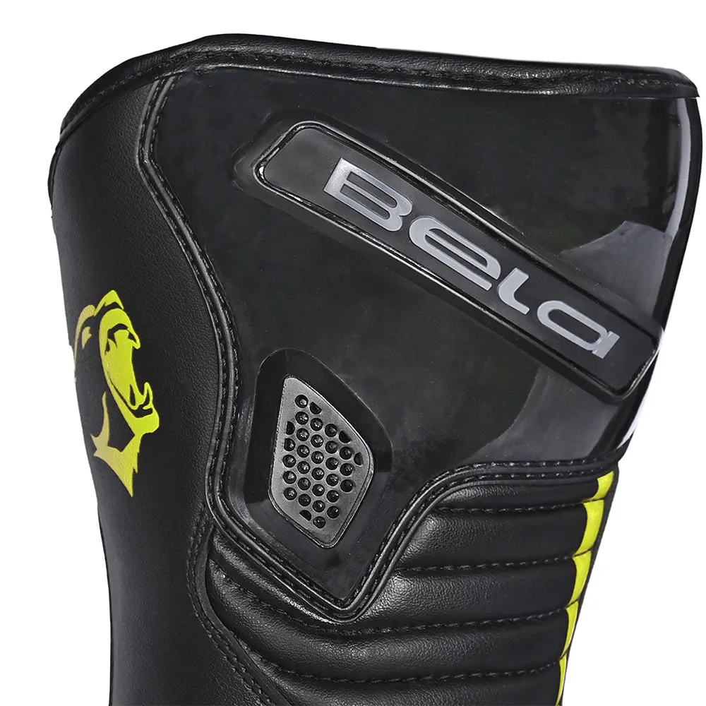 BELA Micro Strip Boots Racing Boots Black Yellow Flouro