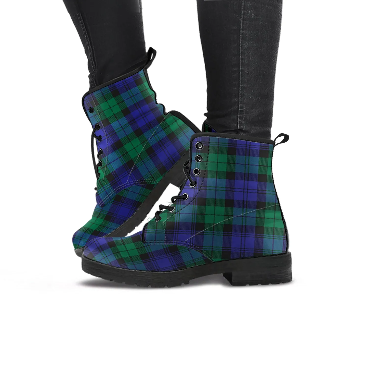 Black Watch Modern Tartan Leather Boots