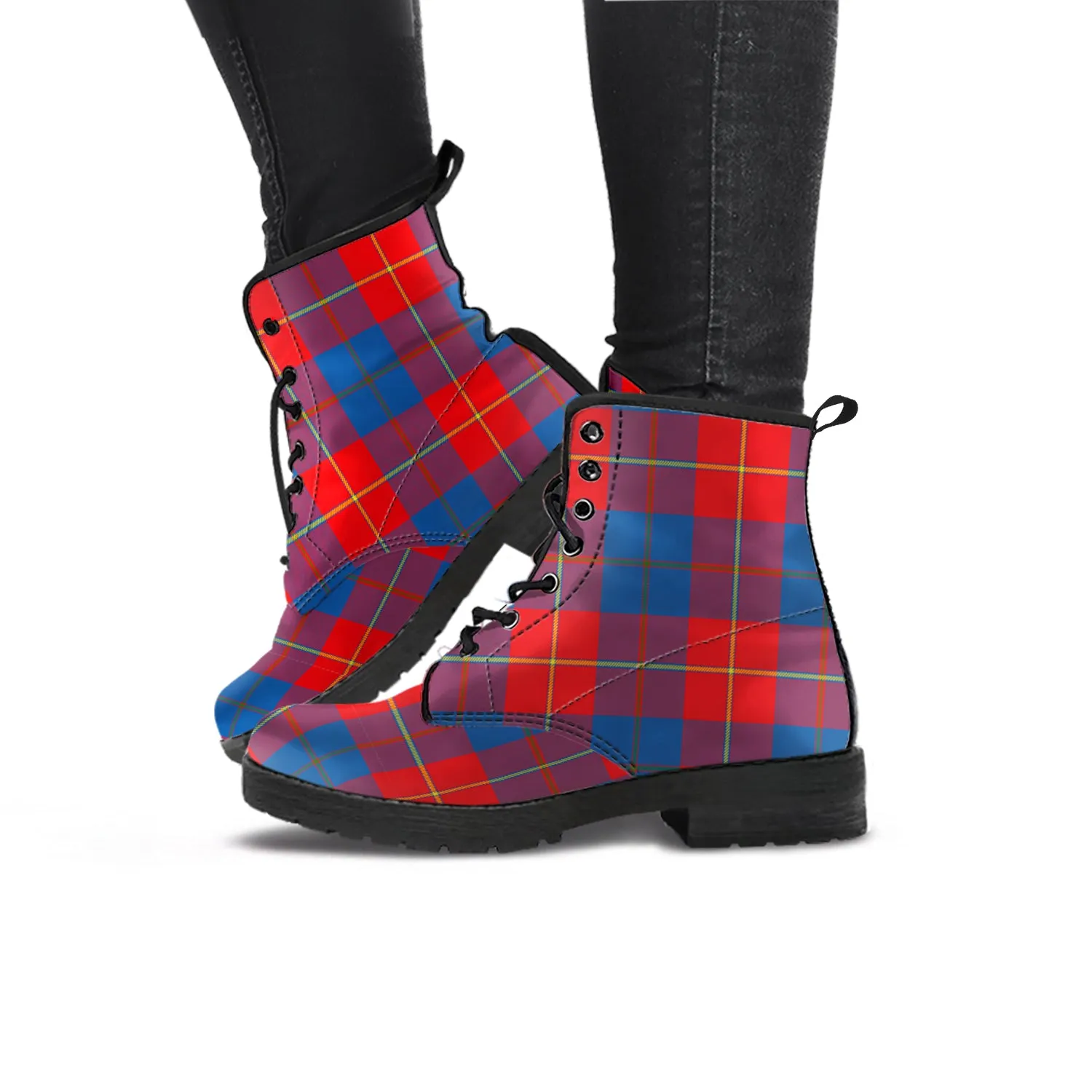 Blane Tartan Leather Boots