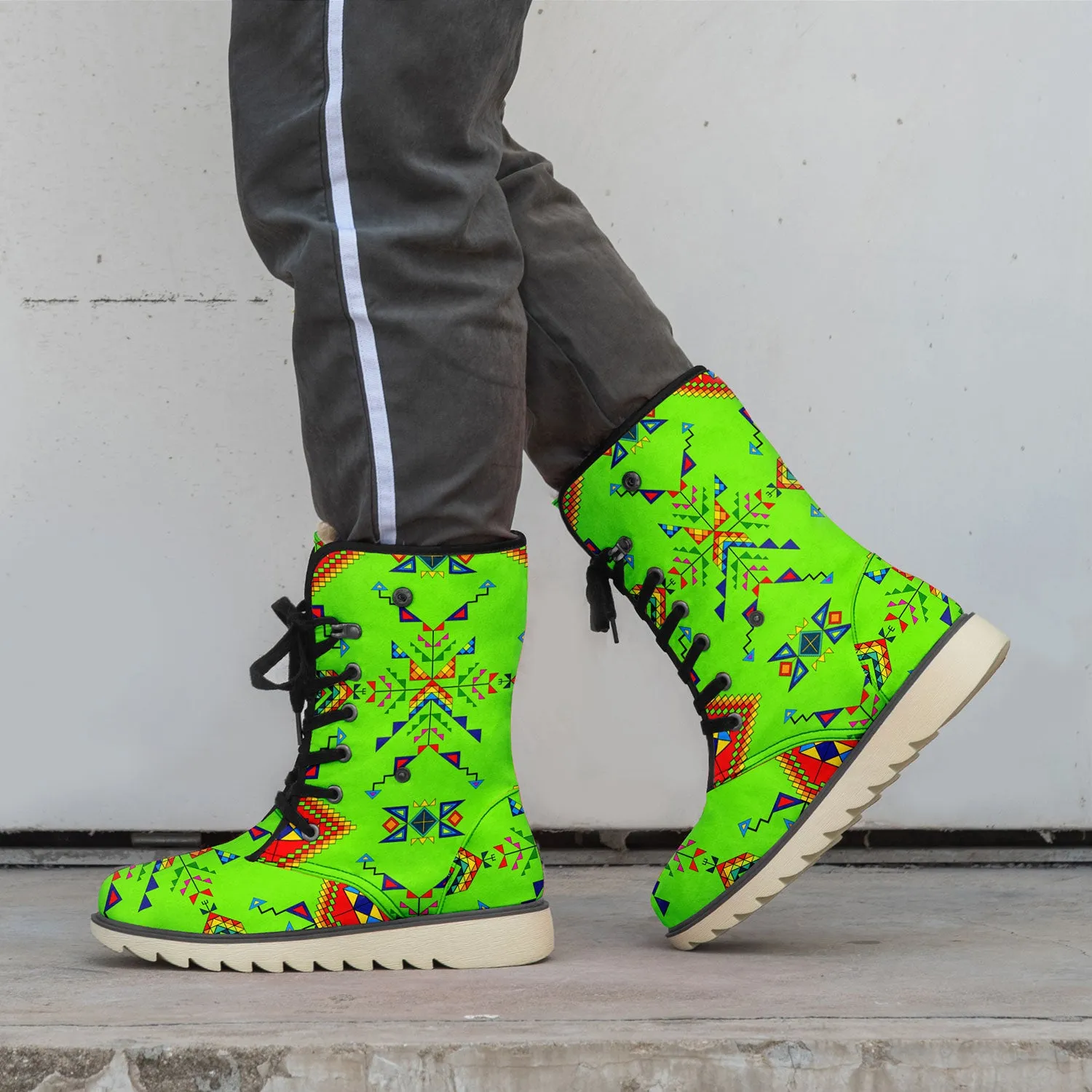 Buffalo Jump Neon Green Polar Winter Boots