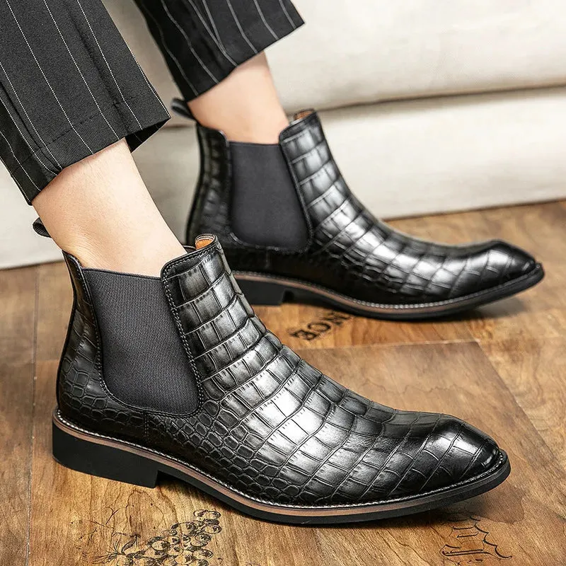 Casual snake pattern boots