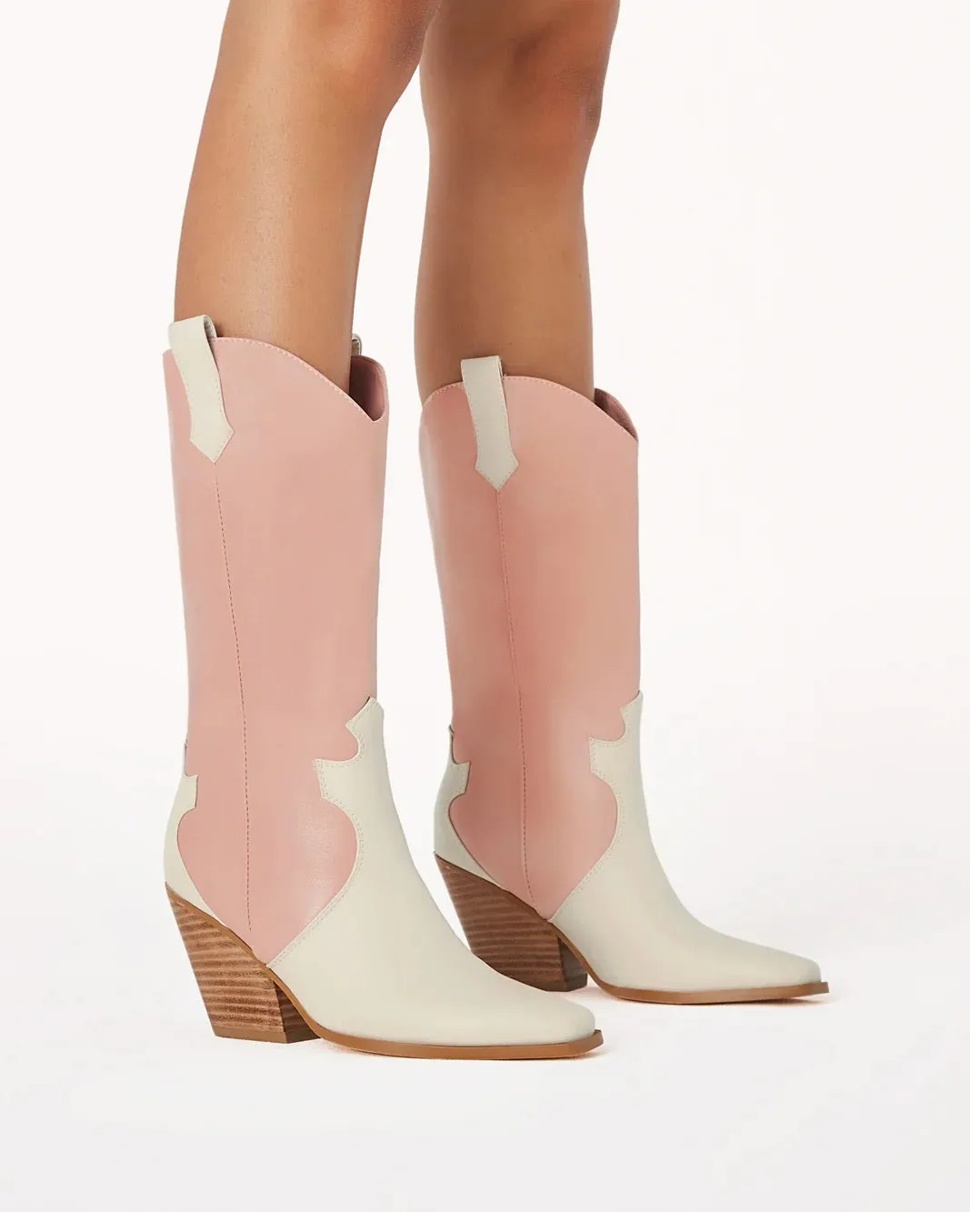 Claudette Western Boot ~ Fondant-Chalk