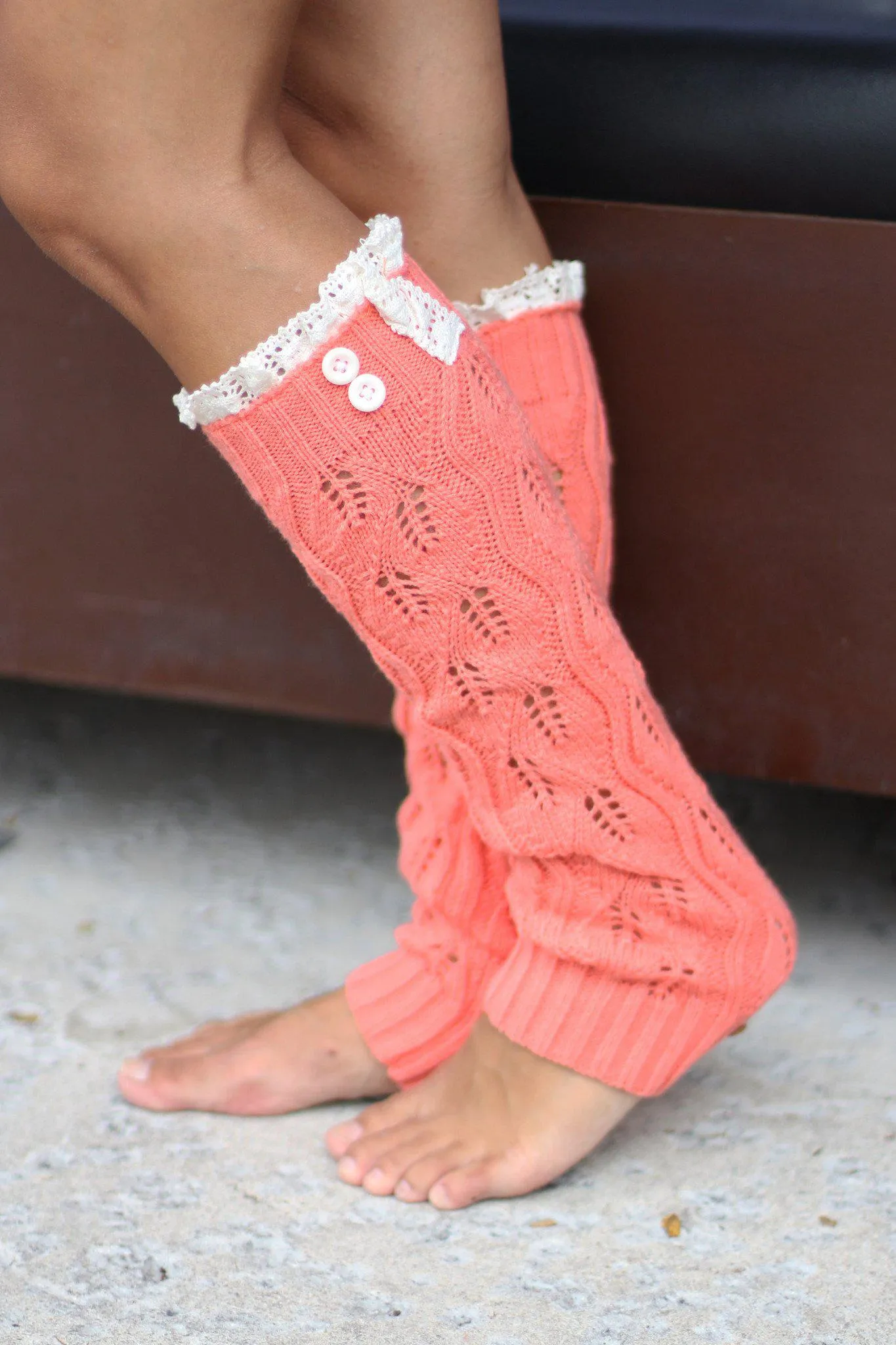 Coral Knit Leg Warmers