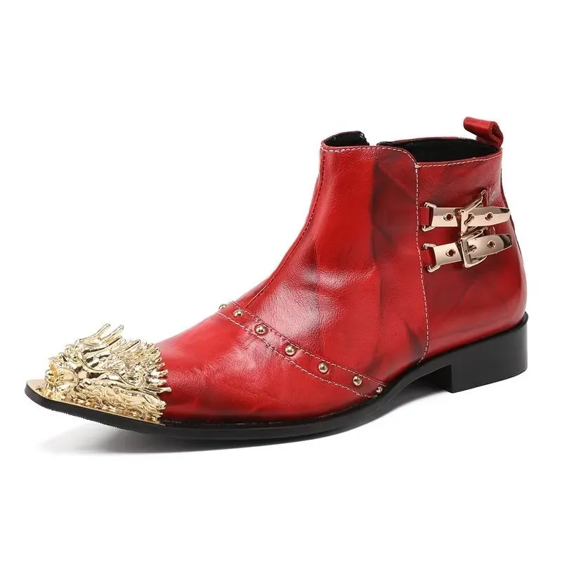 CrocLuxe Exquisite Croc-Textured Leather Dress Boots