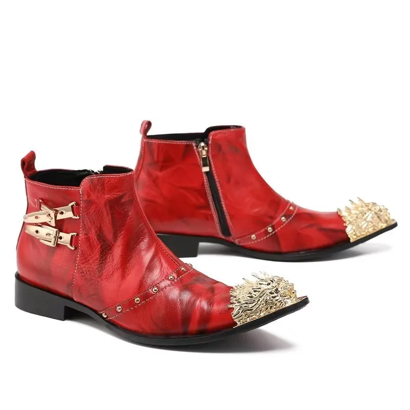 CrocLuxe Exquisite Croc-Textured Leather Dress Boots