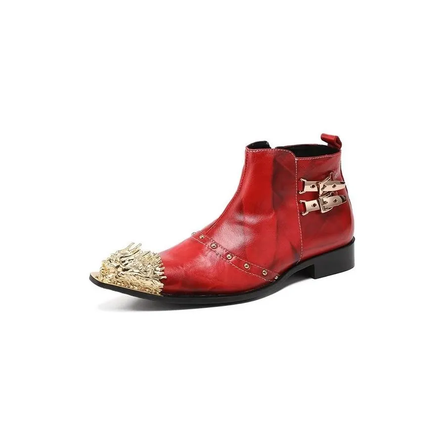 CrocLuxe Exquisite Croc-Textured Leather Dress Boots