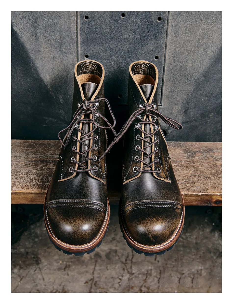 Distressed Two Tone Service Boots