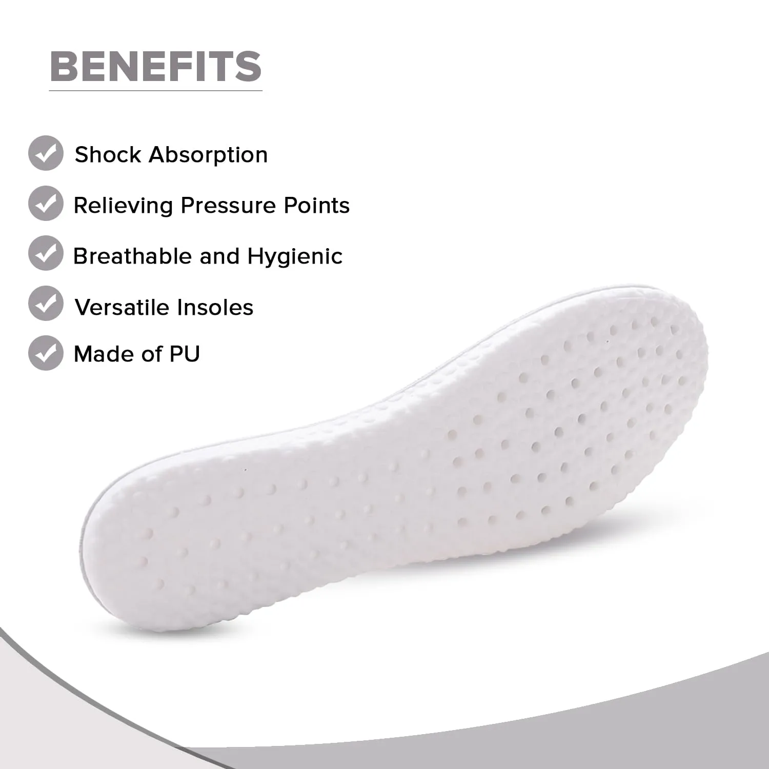 Dr Foot Air-Pillow® Insoles | Comfortable, Porous, and Breathable Insoles for Sports | Shock Absorption for Reduced Impact | Soothing Sensation | Relieves Foot Fatigue | - 1 Pair - (Small Size)