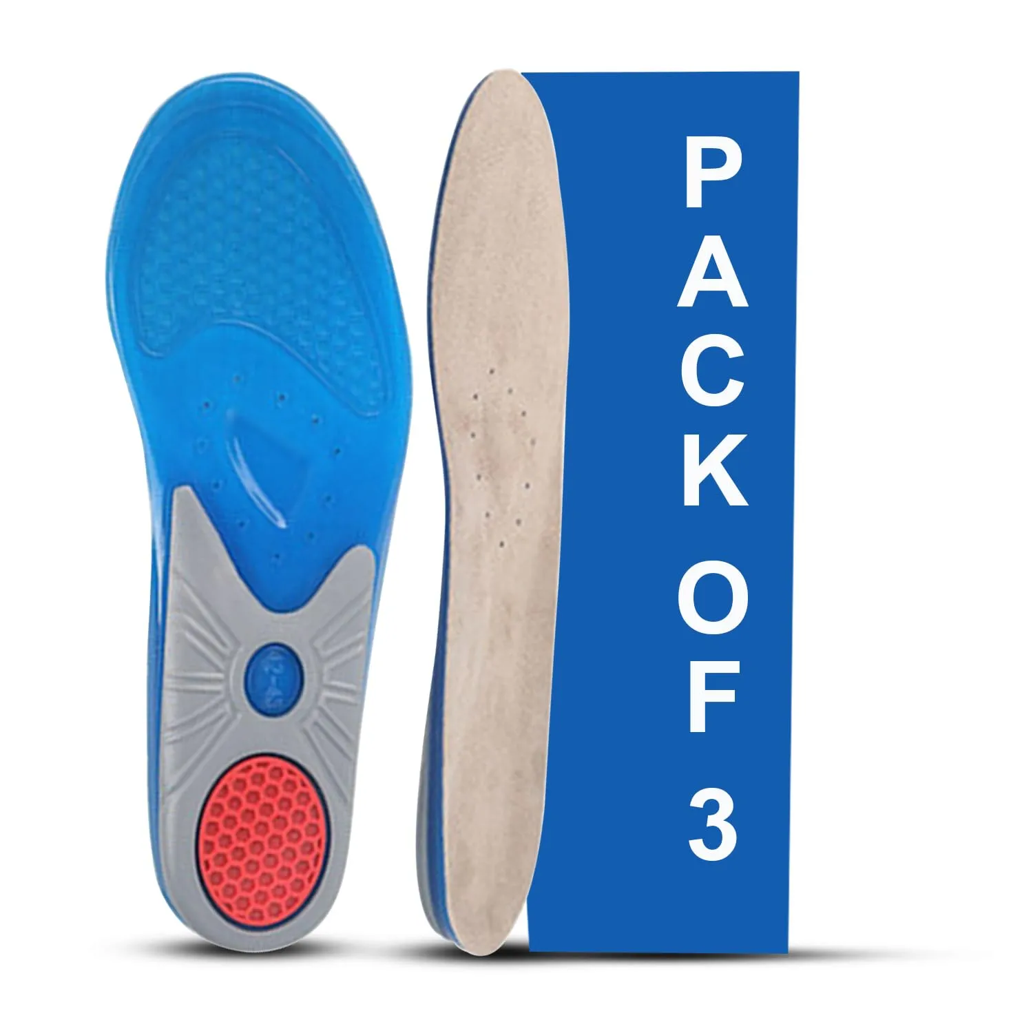 Dr Foot | Insole for Shoes Men | Arch Support for Flat Feet | Flat Feet Arch Support Insole | Shoe Insole | Gel Insoles for Men | Heavy Duty Support Insole|Shock Absorption|Orthotics|Medium-Pack Of 3