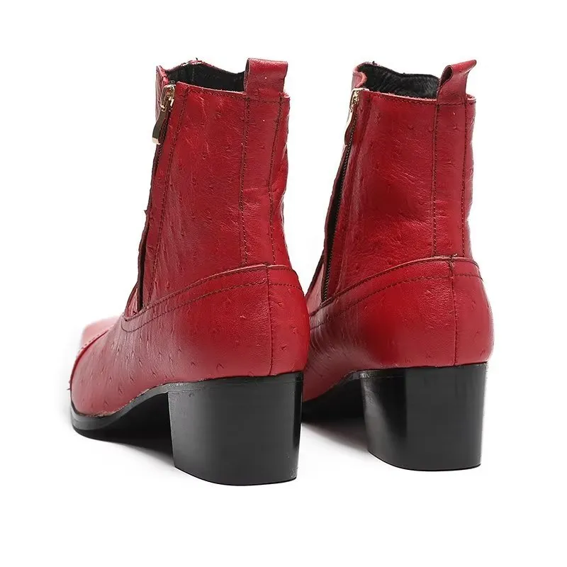 Exotic Leather Statement Dress Boots