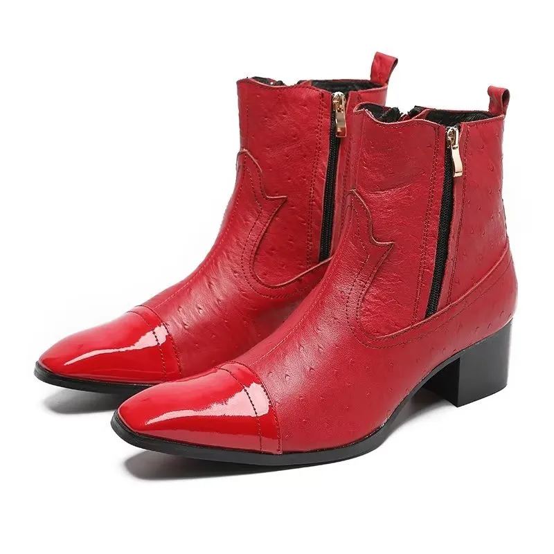 Exotic Leather Statement Dress Boots