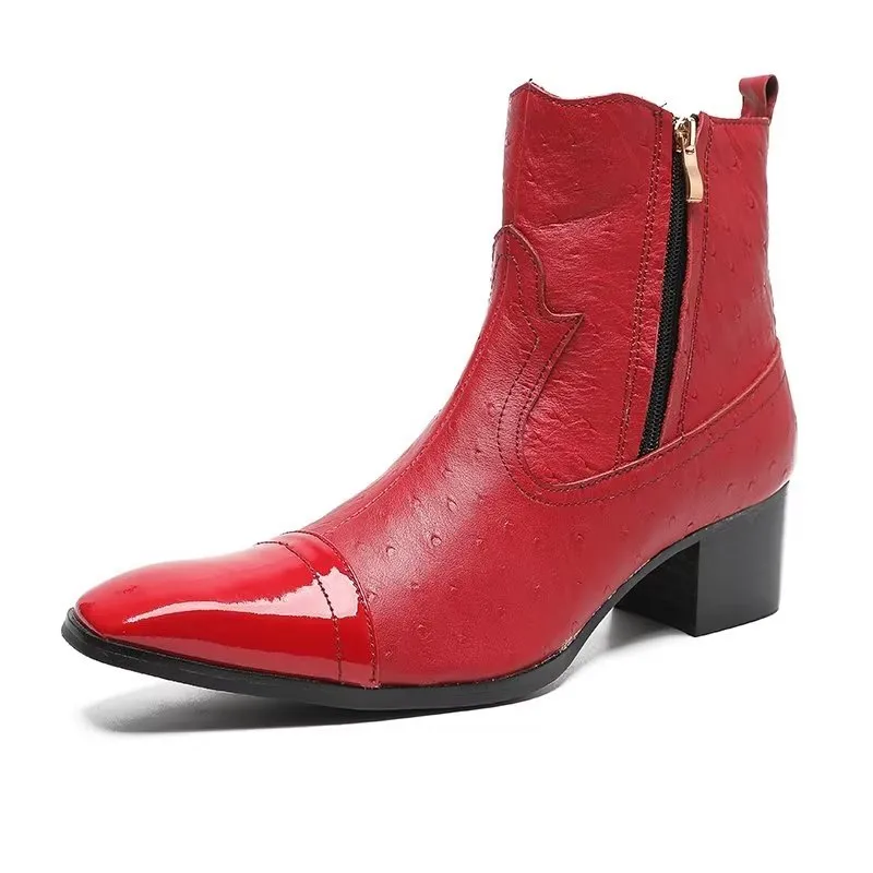 Exotic Leather Statement Dress Boots