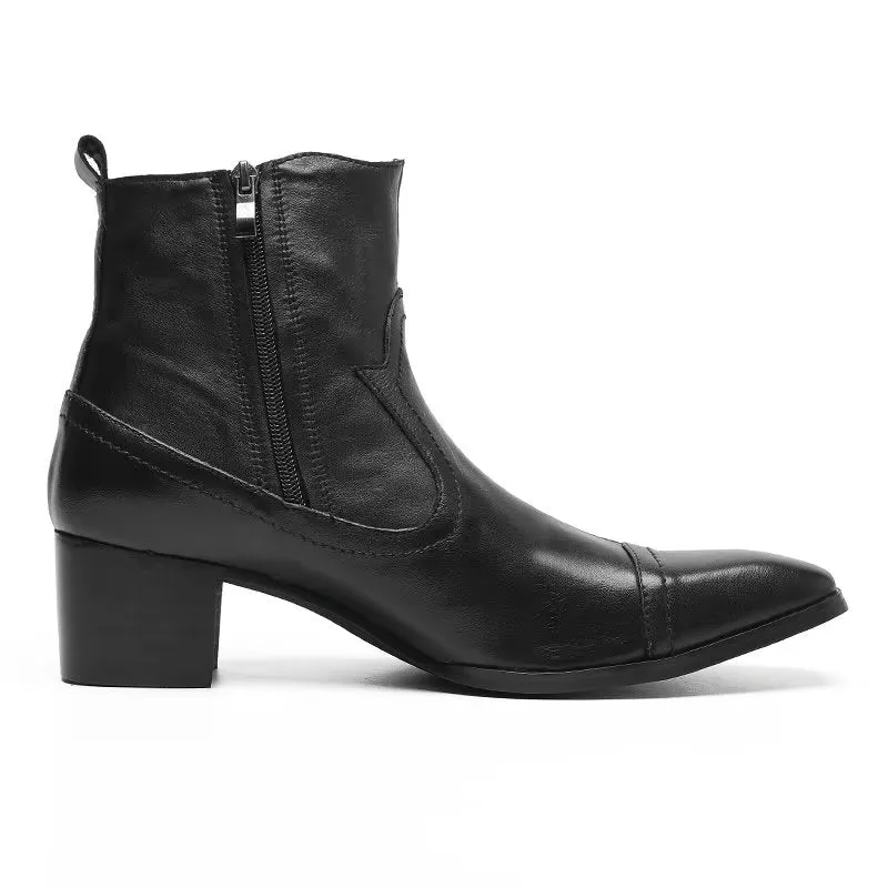 Exotic Leather Statement Dress Boots