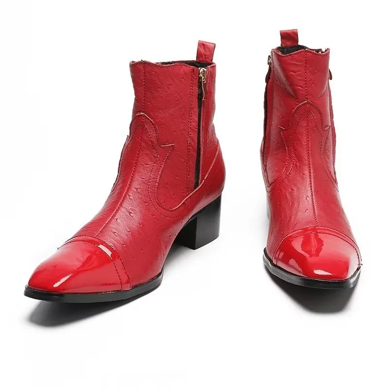 Exotic Leather Statement Dress Boots