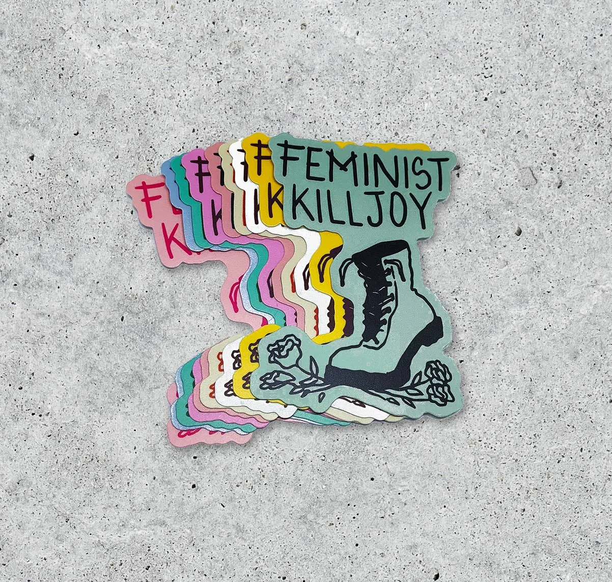 Feminist Killjoy vinyl sticker: Rainbow