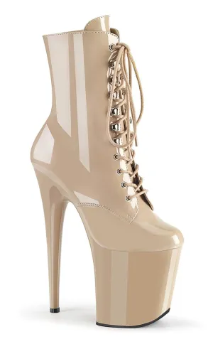 FLAMINGO-1020 Nude Patent Ankle Boots