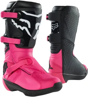 FOX Comp Youth Motocross Boots, Pink/Black