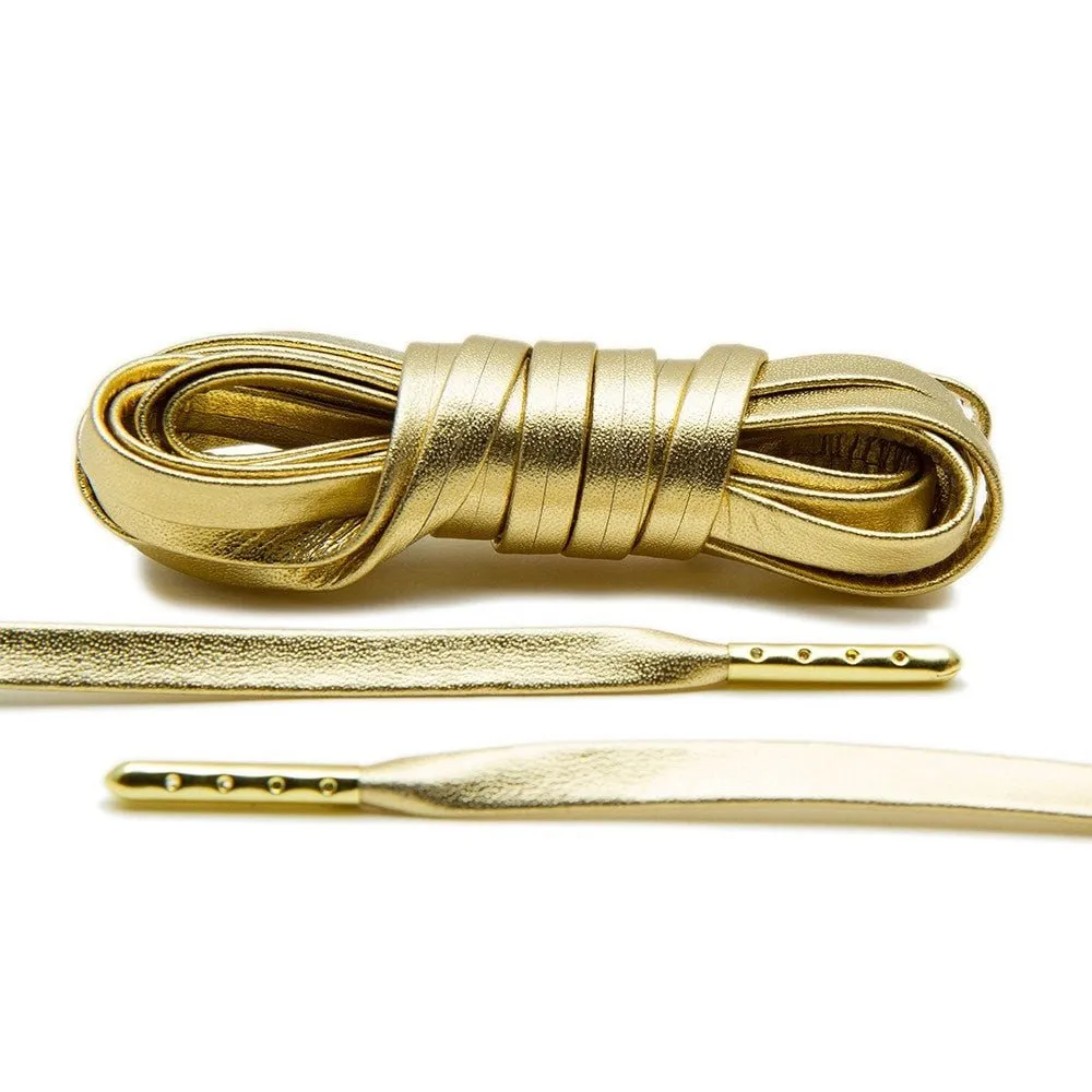 Gold Luxury Leather Laces - Gold Plated