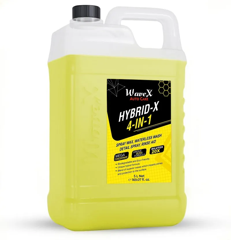 Hybrid-X Spray Wax, Waterless Wash, Rinse Aid and Quick Detailer Dilutes 20 Times with Water