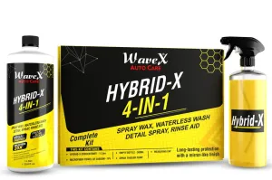 Hybrid-X Spray Wax, Waterless Wash, Rinse Aid and Quick Detailer Dilutes 20 Times with Water