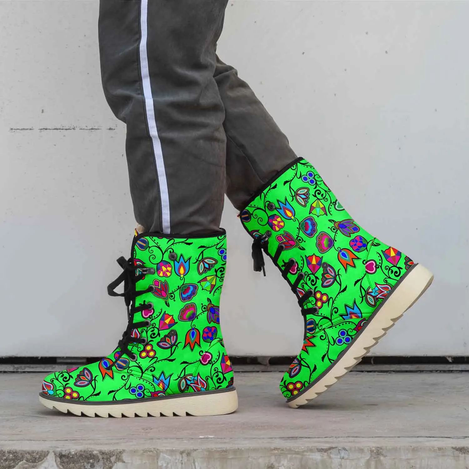 Indigenous Paisley Green Polar Winter Boots