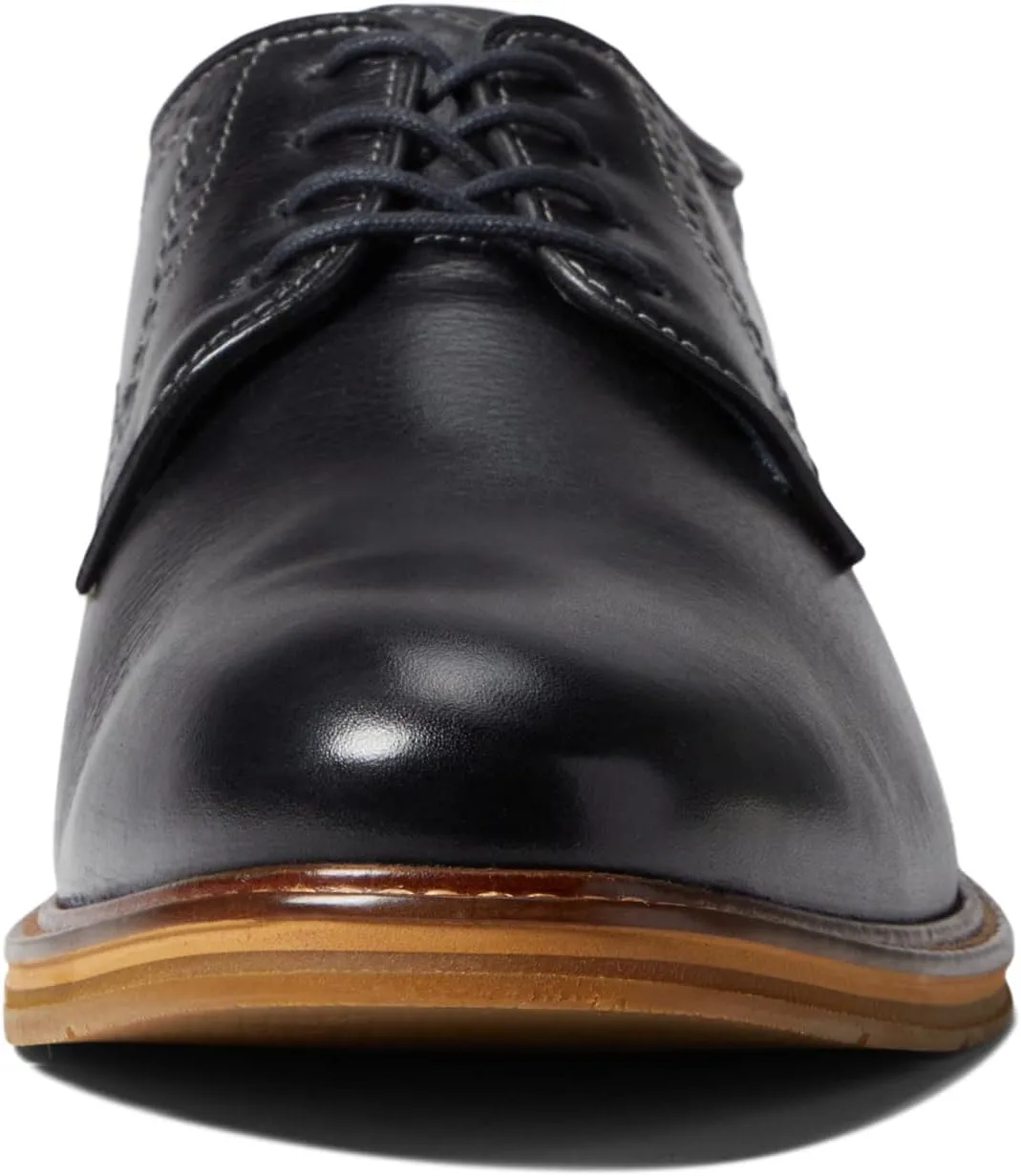 Johnston & Murphy XC Flex Raleigh Plain Toe Oxfords in Black Full Grain