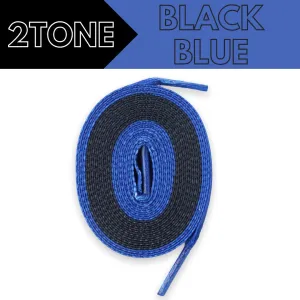 Jordan 1 Laces 2TONE Union Flat - Black with Blue Tips