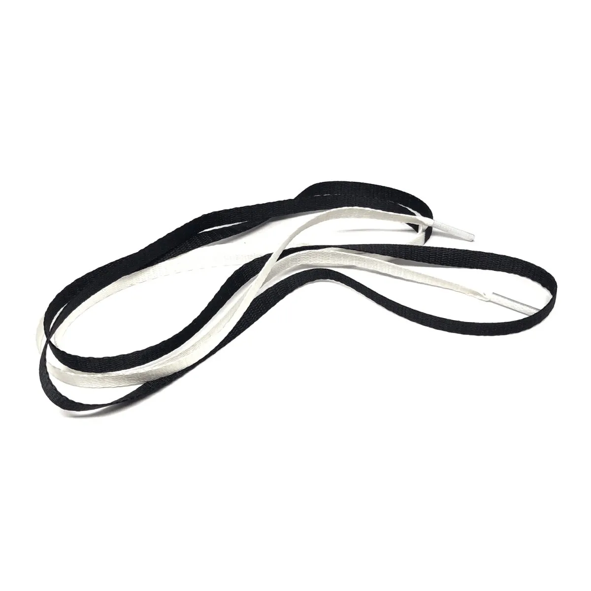 Jordan 1 Laces 2TONE Union Flat - Black with White Tips