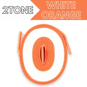 Jordan 1 Laces 2TONE Union Flat - White with Electro Orange