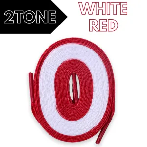 Jordan 1 Laces 2TONE Union Flat - White with Red Tips