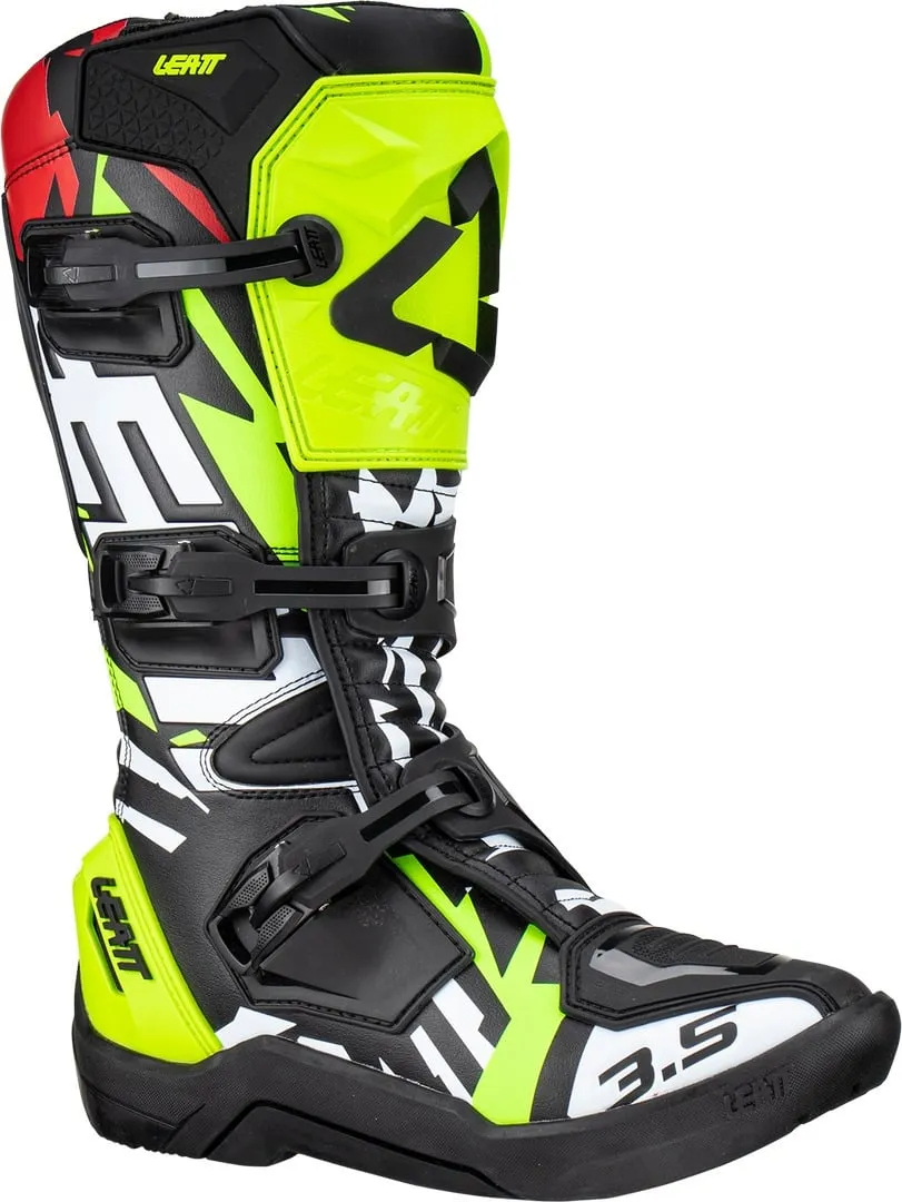 Leatt 3.5 2023 Motocross Boots, Black, White and Yellow