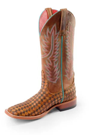 Macie Bean Womens Honey Crazy Horse Leather Unbeweavable Cowboy Boots 7.5 M