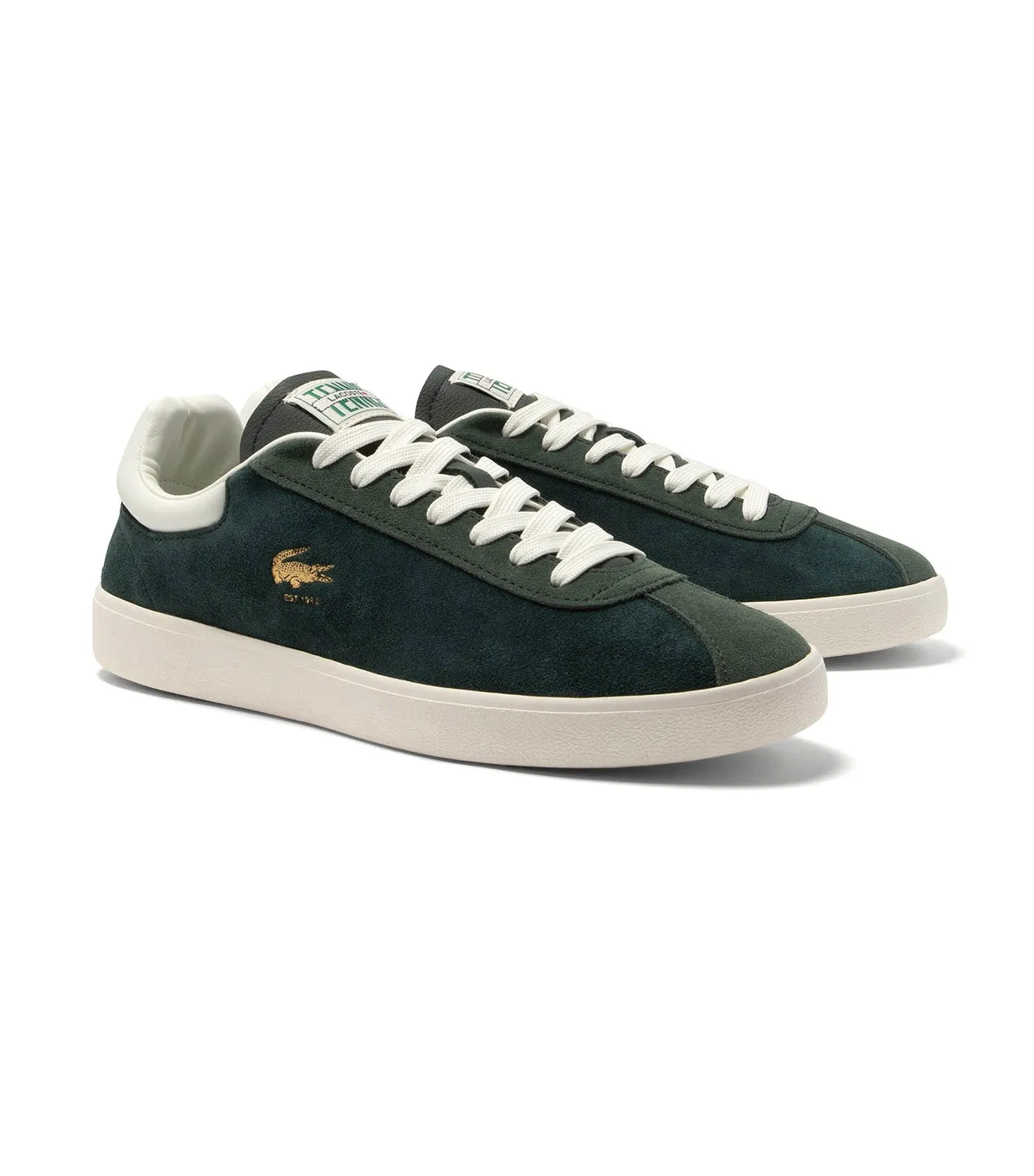 Men's Baseshot Premium Suede Trainers Dark Green/Off White