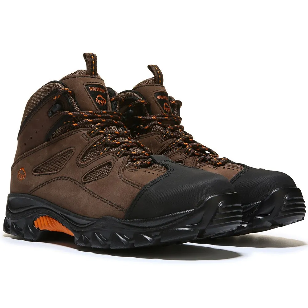 Men's Hudson Work Boots with Wolverine Anti-Slip Safety Toe brown