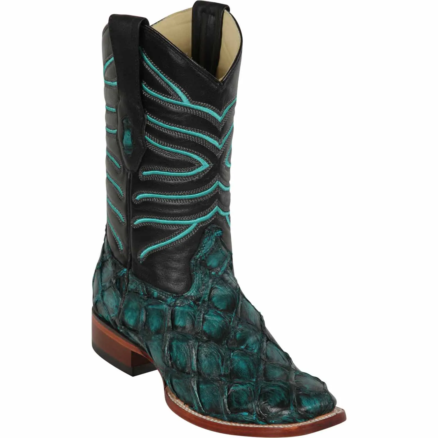 Men's Los Altos Monster Fish Skin Wide Square Toe Boots 82210-A