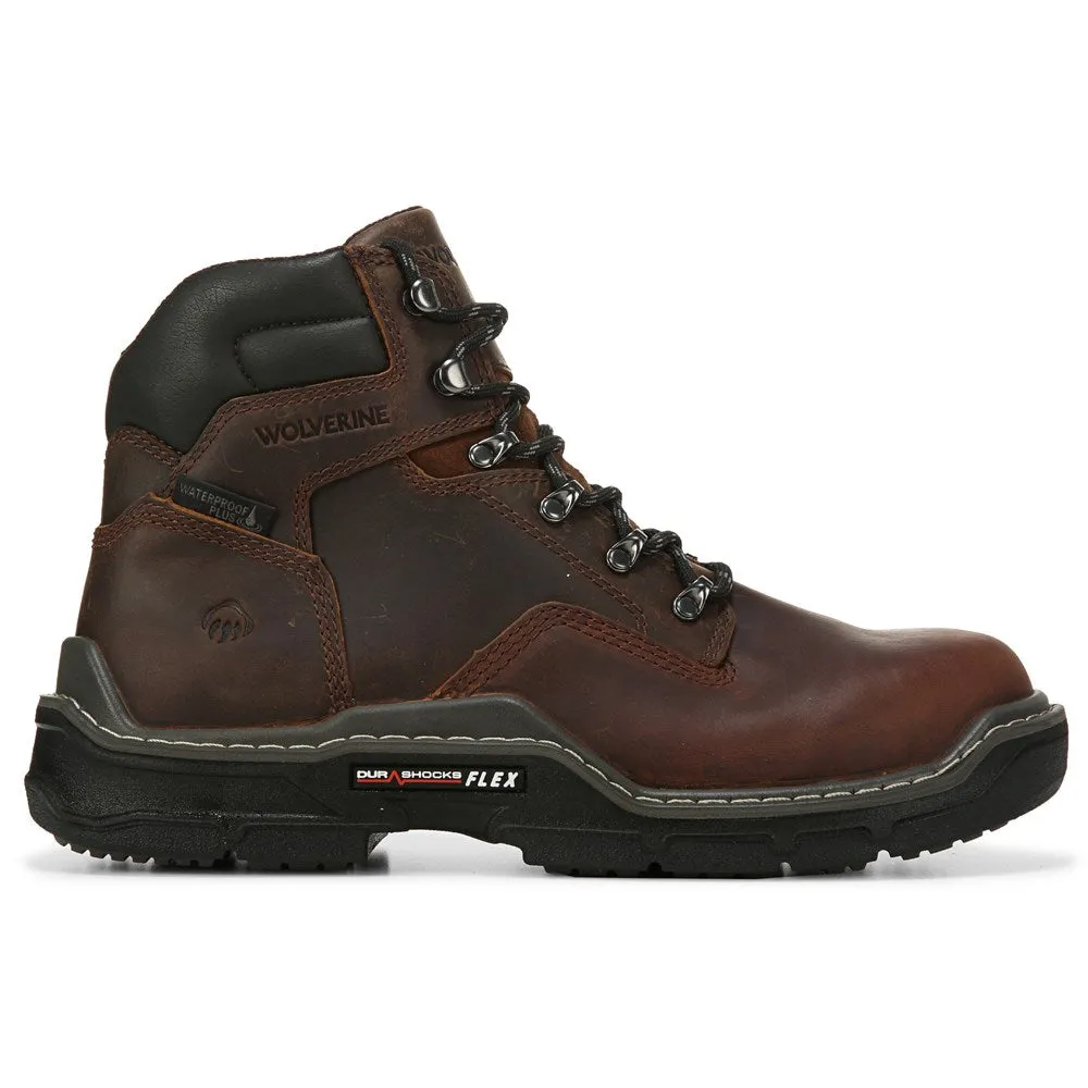 Men's Raider 6" Work Boots, Medium/X-Wide with Wolverine composite toe, peanut leather color